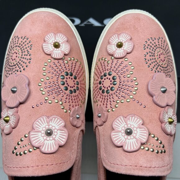 Coach Slip On Sneaker With Tea Rose Rivets Peony G2062 - Picture 10 of 11
